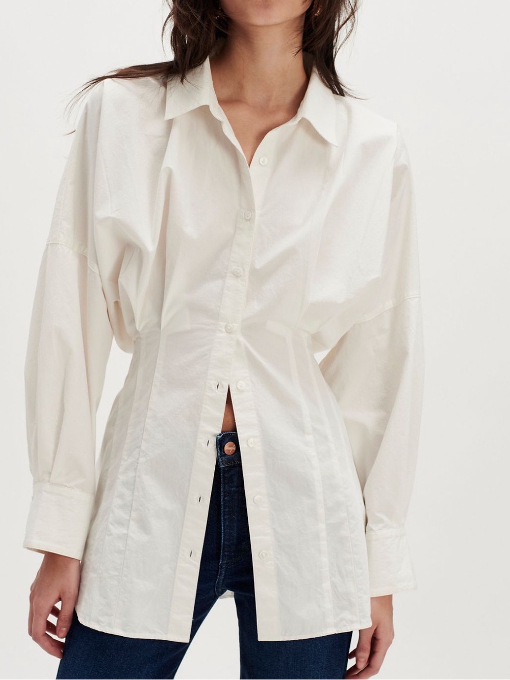 Free People Carlie Shirt - Classic White Button-Front Shirt - NWOT